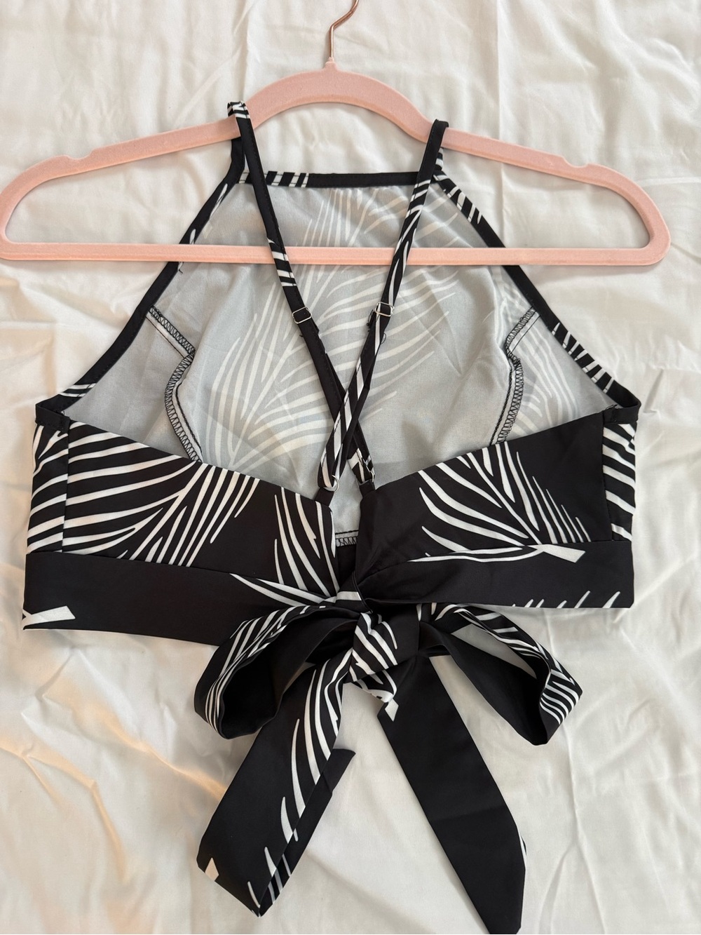 Women's Black and White Leaf Print Two Piece Skirt - Picture 3 of 9